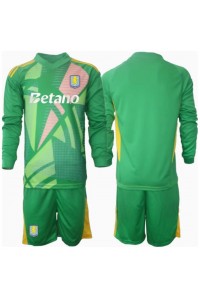 Fotbalové Dres Aston Villa Brankářské Dětské Domácí Oblečení 2024-25 Dlouhý Rukáv (+ trenýrky)